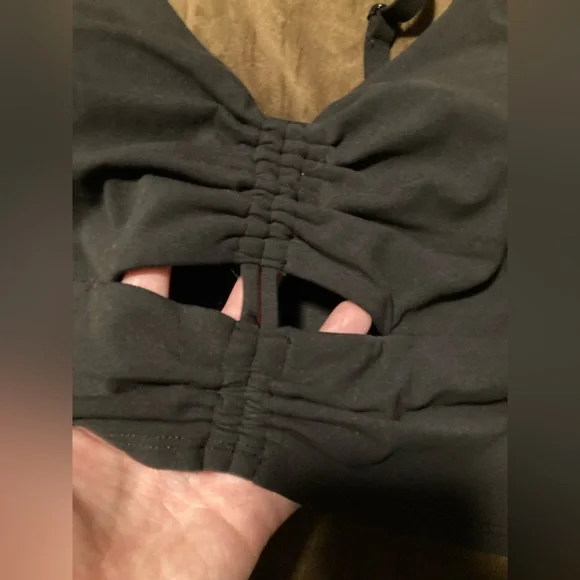 Athleta brand, size medium, cinch longline bra, new with tags, black, soft,comfy - Picture 4 of 5